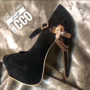 Skull Rhinestone Mary Jane Platform